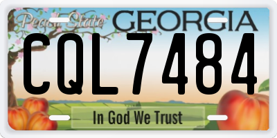 GA license plate CQL7484