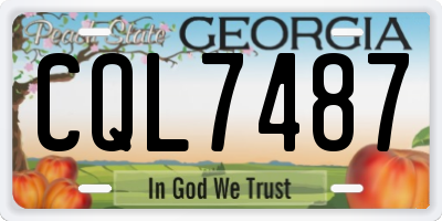 GA license plate CQL7487