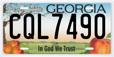 GA license plate CQL7490
