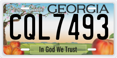 GA license plate CQL7493