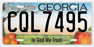 GA license plate CQL7495