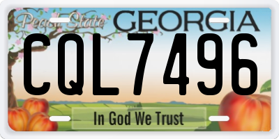 GA license plate CQL7496