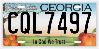 GA license plate CQL7497