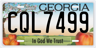 GA license plate CQL7499