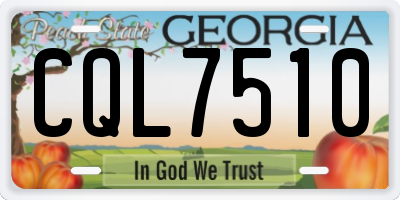 GA license plate CQL7510