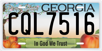 GA license plate CQL7516