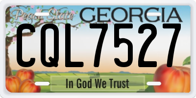 GA license plate CQL7527