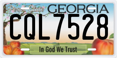 GA license plate CQL7528