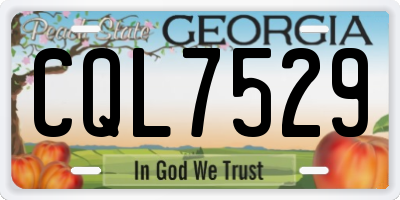 GA license plate CQL7529