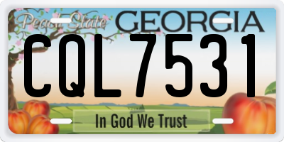 GA license plate CQL7531