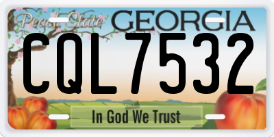 GA license plate CQL7532