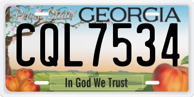 GA license plate CQL7534
