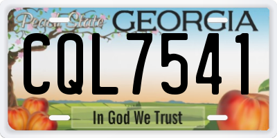 GA license plate CQL7541