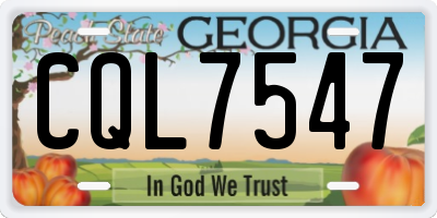 GA license plate CQL7547