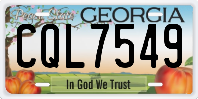 GA license plate CQL7549