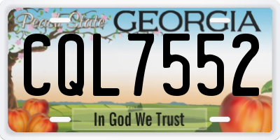 GA license plate CQL7552