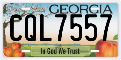 GA license plate CQL7557