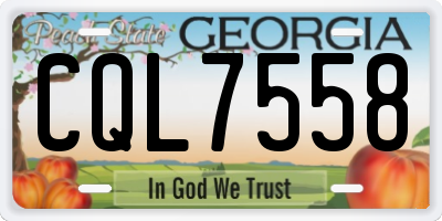 GA license plate CQL7558
