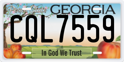 GA license plate CQL7559
