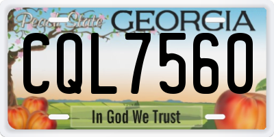GA license plate CQL7560