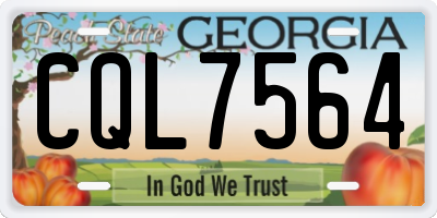 GA license plate CQL7564