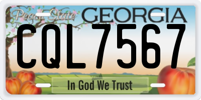 GA license plate CQL7567