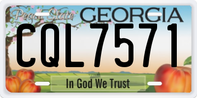 GA license plate CQL7571