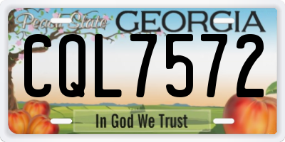 GA license plate CQL7572