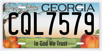 GA license plate CQL7579