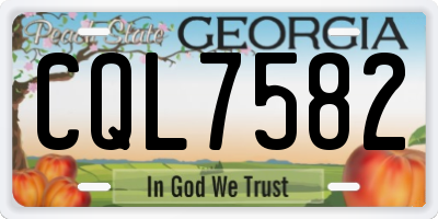 GA license plate CQL7582