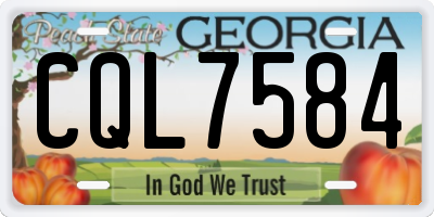 GA license plate CQL7584