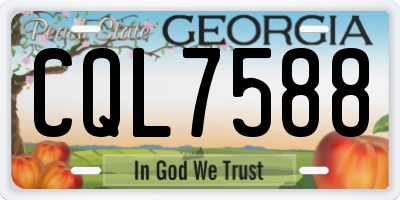 GA license plate CQL7588