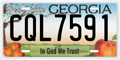 GA license plate CQL7591