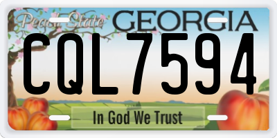 GA license plate CQL7594
