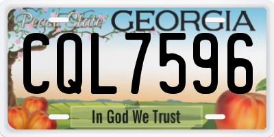 GA license plate CQL7596