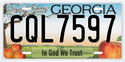 GA license plate CQL7597
