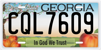 GA license plate CQL7609