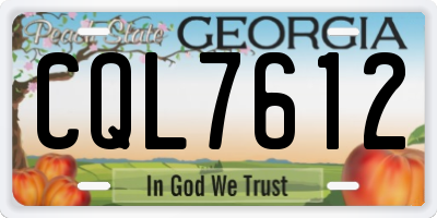 GA license plate CQL7612