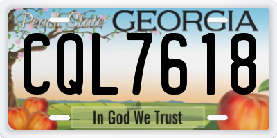 GA license plate CQL7618