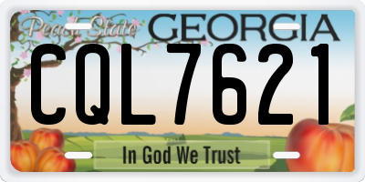 GA license plate CQL7621