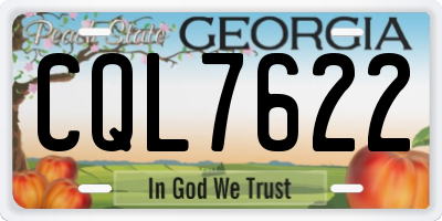 GA license plate CQL7622