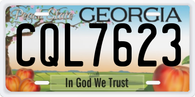 GA license plate CQL7623
