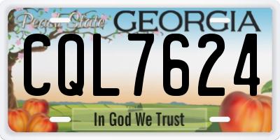 GA license plate CQL7624