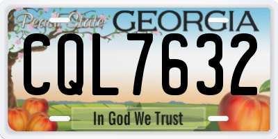 GA license plate CQL7632