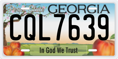 GA license plate CQL7639