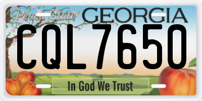 GA license plate CQL7650