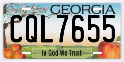 GA license plate CQL7655