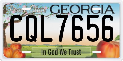 GA license plate CQL7656