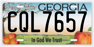 GA license plate CQL7657