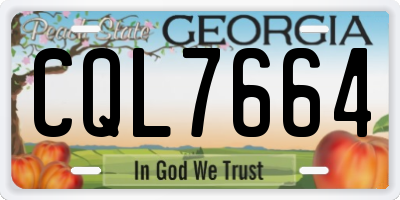 GA license plate CQL7664